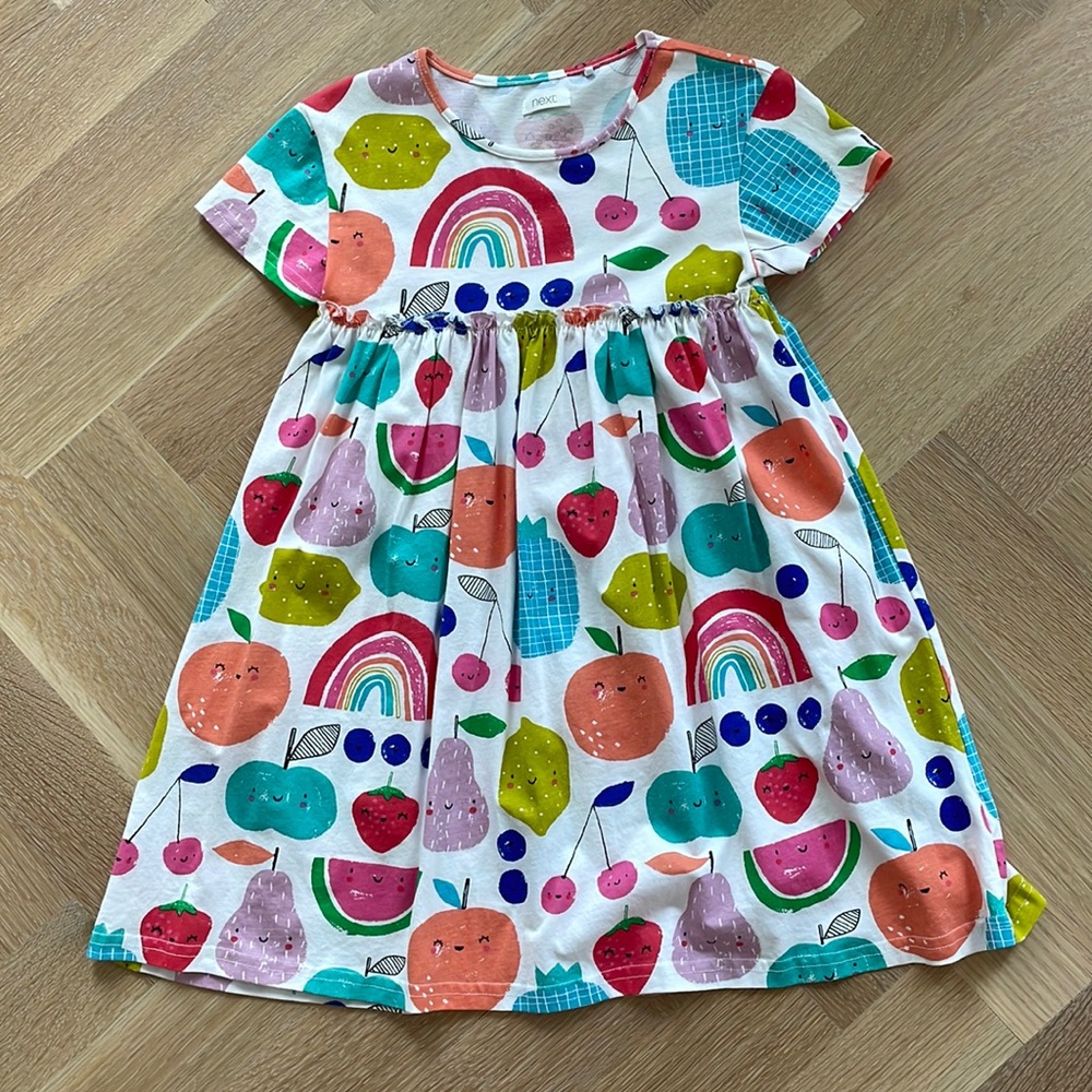 Next Direct cotton fruit 🍒 🍑 🍎 🍋🍍dress size 6